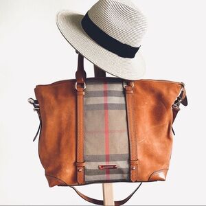 Burberry Tan and Brown Tote Bag Authentic